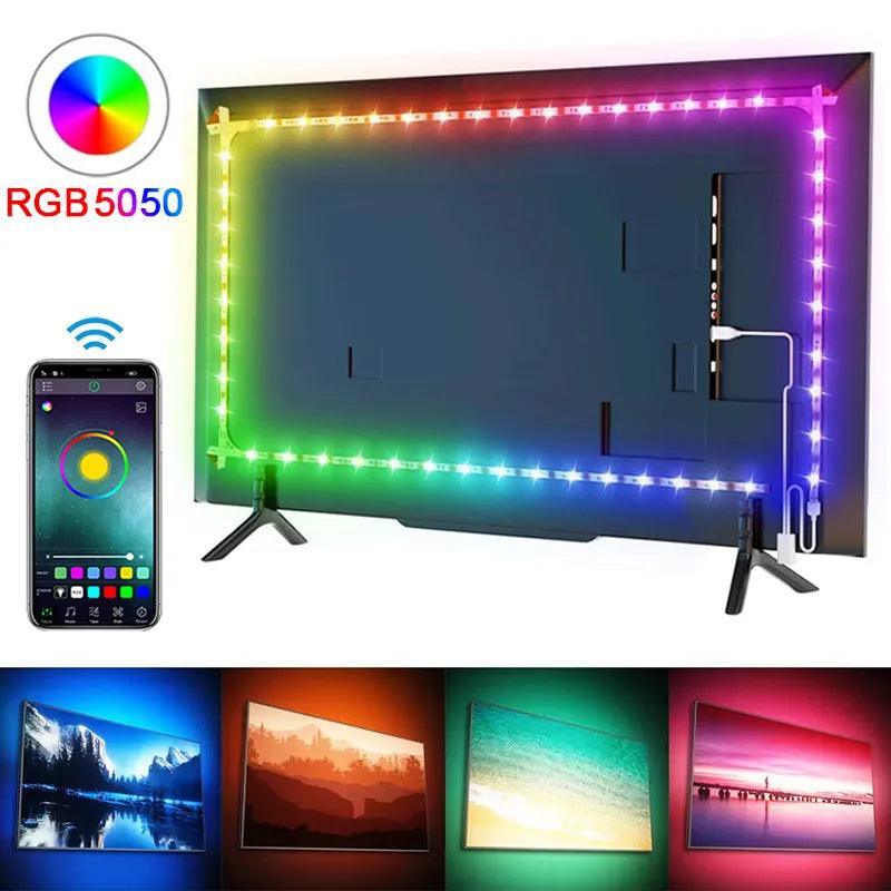 Smart RGB LED Strip Light with Bluetooth Control - USB Powered Flexible Tape for TV Backlight and Room Decor  ourlum.com   