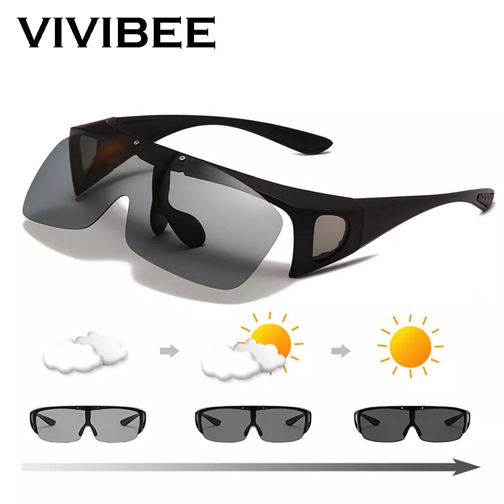 Polarized Fit Over Sunglasses for Prescription Glasses - UV400 Photochromic Protection for Men and Women