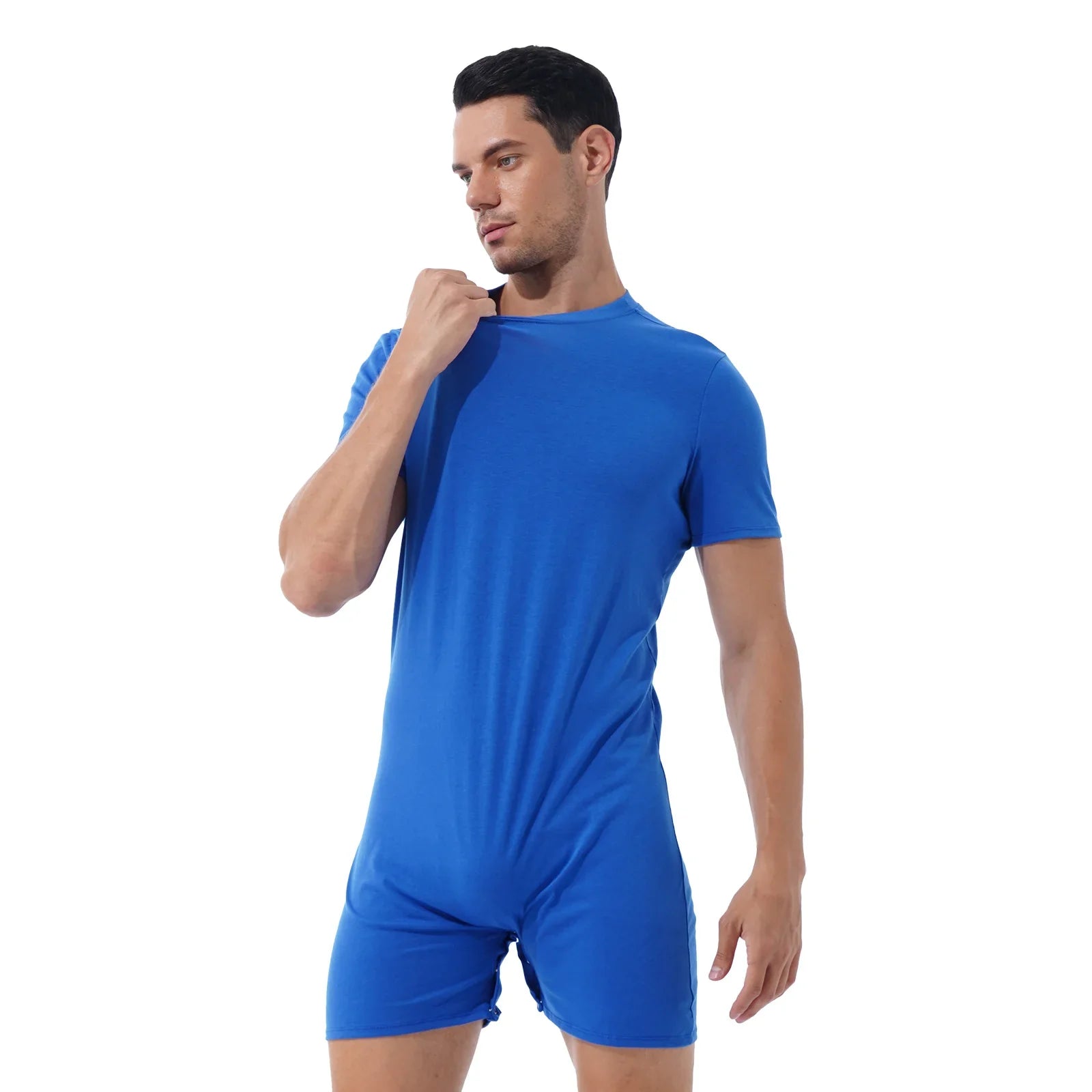 Men's Multi-Functional Summer Sports Bodysuit with Press Crotch for Comfort and Style