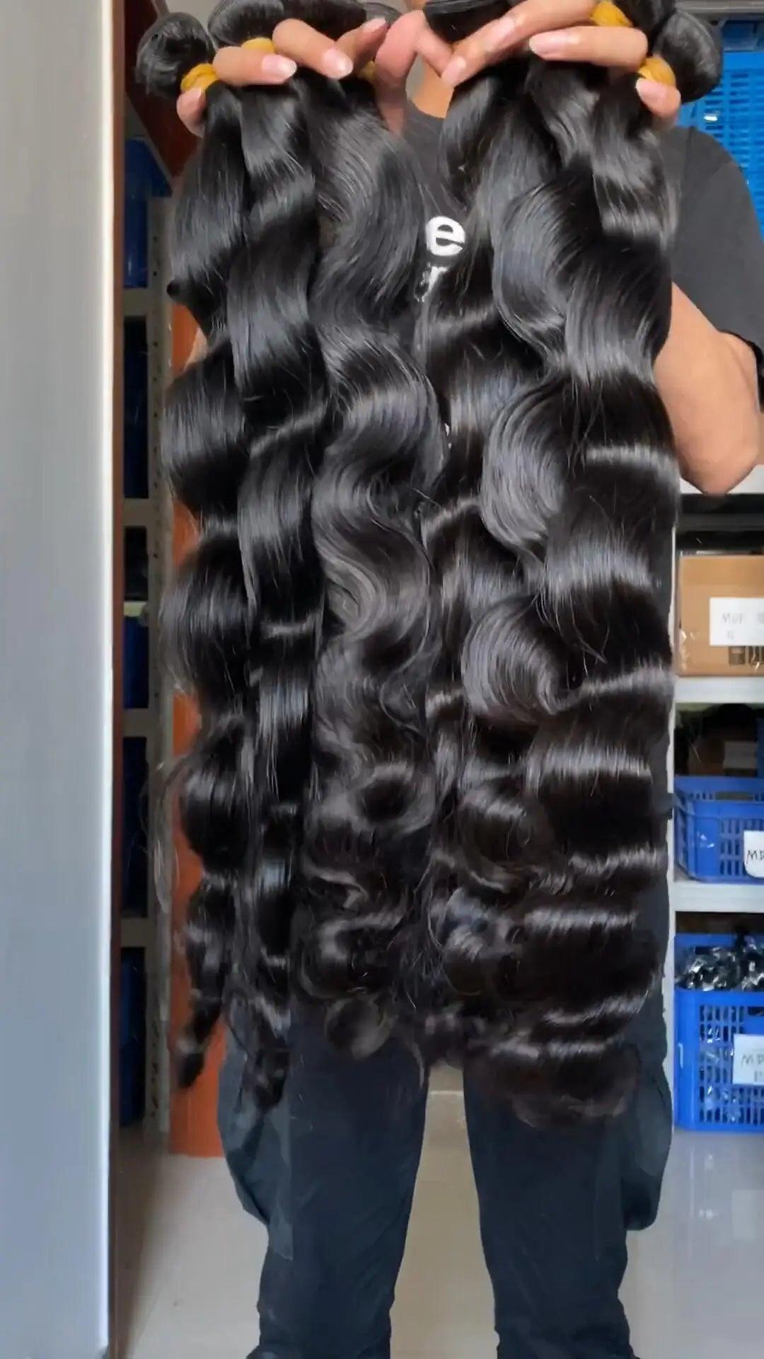 Brazilian Body Wave Human Hair Bundle Deal - Fast Shipping & Natural Black Color  ourlum.com   
