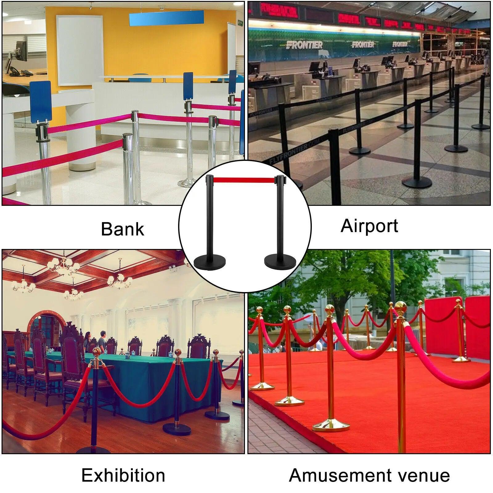 VEVOR 4-6Pcs Queue Security Posts Crowd Control Stanchion Barriers Stand Crowd Barrier With Adjustable Belt for Party Exhibition