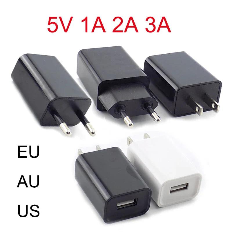 5V 1A 2A 3A Travel USB Adapter Phone Charger Power Supply Adapter Wall Desktop Charging Power Bank EU/US/AU Plug N11 black white  ourlum.com white 5V 1A us