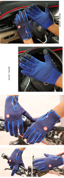 Men's Cycling Gloves Winter Touchscreen Warm Waterproof Non-Slip