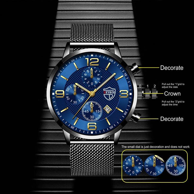 Elegant Stainless Steel Mesh Bracelet Watch for Men - Fashion & Function Combined  OurLum.com   