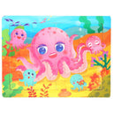 Wooden Cartoon Animal 3D Puzzle for Kids: Educational Toy for Children  ourlum.com 19-octopus  