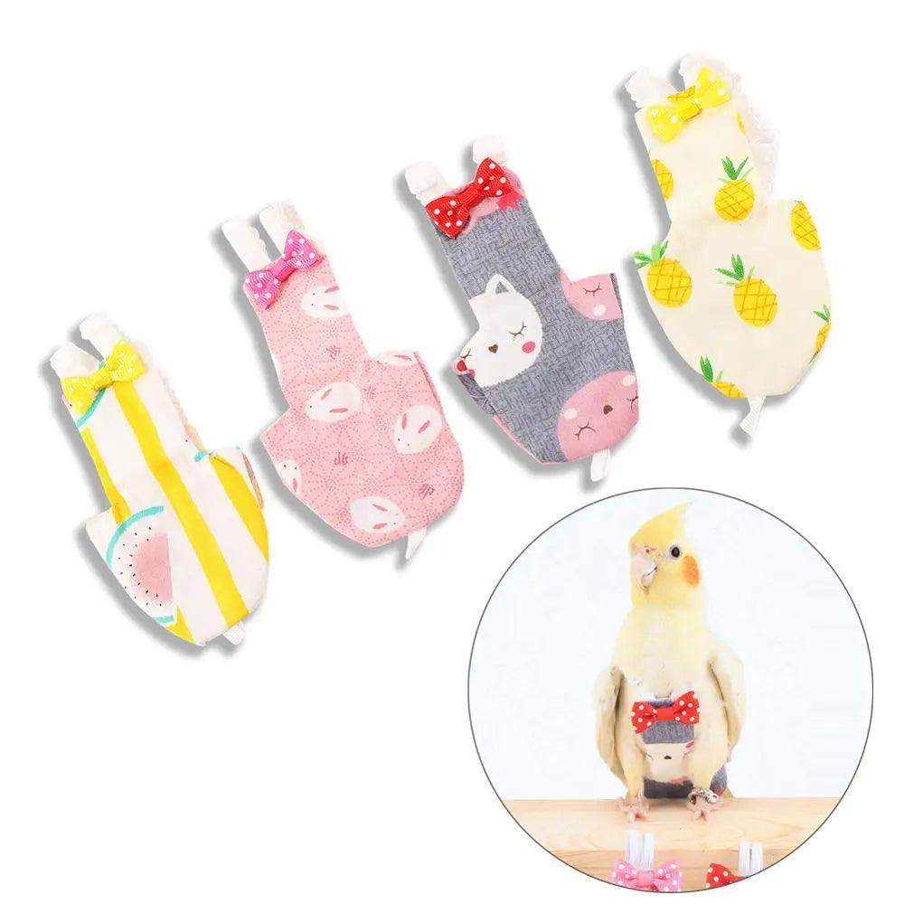 Parrot Diaper with Bowtie Cute Colorful Fruit Floral Flight Suit - Travel Ready  ourlum.com   