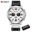 CURREN Chronograph Military Sport Watch: Stylish Waterproof Timepiece  ourlum.com silver white-box CHINA 