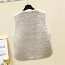 Luxurious Winter Fleece Button Vest for Women  ourlum.com   