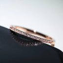 Elegant Geometric Brass CZ Women's Ring Stylish Wedding Band