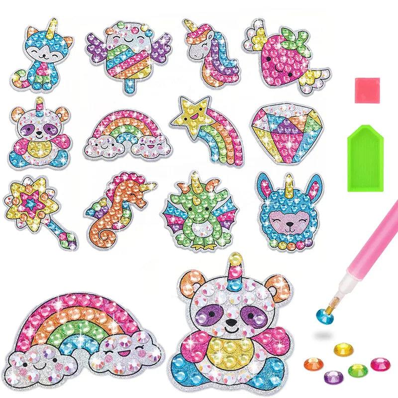 Big Gem Diamond Painting Sticker Kit Unicorn Animal Sealife Craft Toys  ourlum.com   