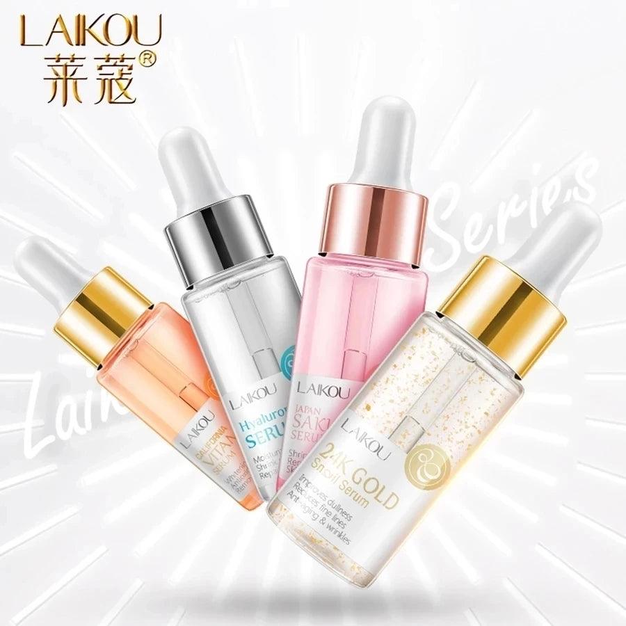 Radiant Complexion Serum: Japanese Sakura & 24K Gold Anti-Aging Hyaluronic Acid Vitamin C Whitening Skin Care  ourlum.com   