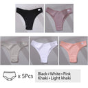 Brazilian Cotton T-Back Panties Cozy Low-Rise Underwear Set