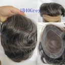 Premium Grey Lace Front Hairpiece for Men Natural Look