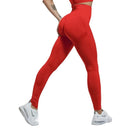 Bubble Lift High Waist Seamless Leggings for Women - Enhance Your Workout Wardrobe  ourlum.com Red S 