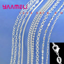 925 Sterling Silver Link Chain Necklace with Lobster Clasp: Elegant Unisex Design  ourlum.com Model 1 16 Inch (40CM) 