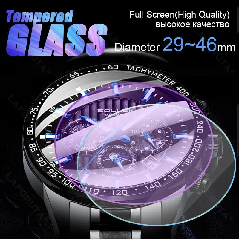 Smart Watch Glass Protector: Universal Compatibility, High Quality, Easy Install  ourlum.com Glass Diameter 43mm High Definition(2pcs 