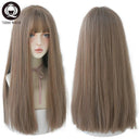 7JHHWIGS Light Brown Straight Wig Stylish Heat-Resistant