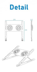 Laptop Cooling Stand with 2 USB Fans for Heat Dissipation