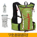 Cycling backpack for men and women, nylon bag, waterproof 8 liters, hiking and camping, 250ml water bottle with 1.5L water bag  ourlum.com green 1.5L250  