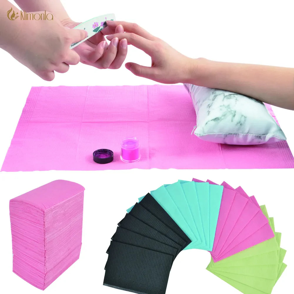 20Pcs Nails Art Cleaning Desk Mat Disposable Clean Pads Non-woven Waterproof Tablecloths Manicure Tool For Nails Care  ourlum.com   