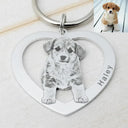 Personalized Stainless Steel Pet Photo Necklace and Keychain Combo Gift