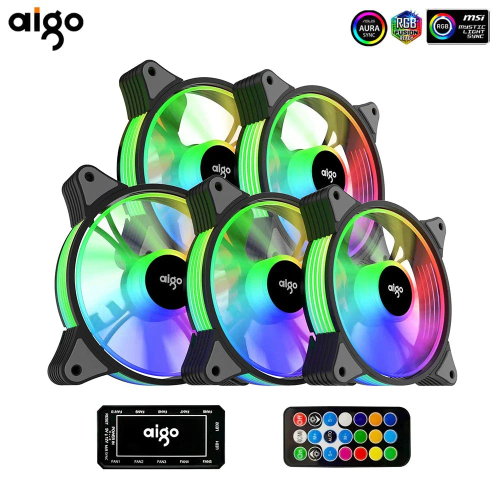 Aigo AR12 RGB PC Fan: Vibrant Lighting, Efficient Cooling  ourlum.com   