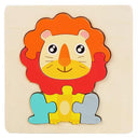 Wooden 3D Cartoon Animal Puzzle for Early Learning Fun  ourlum.com Lion  