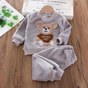 Cozy Winter Hooded Outerwear Set for Baby Boys and Girls  ourlum.com Gray 12M 