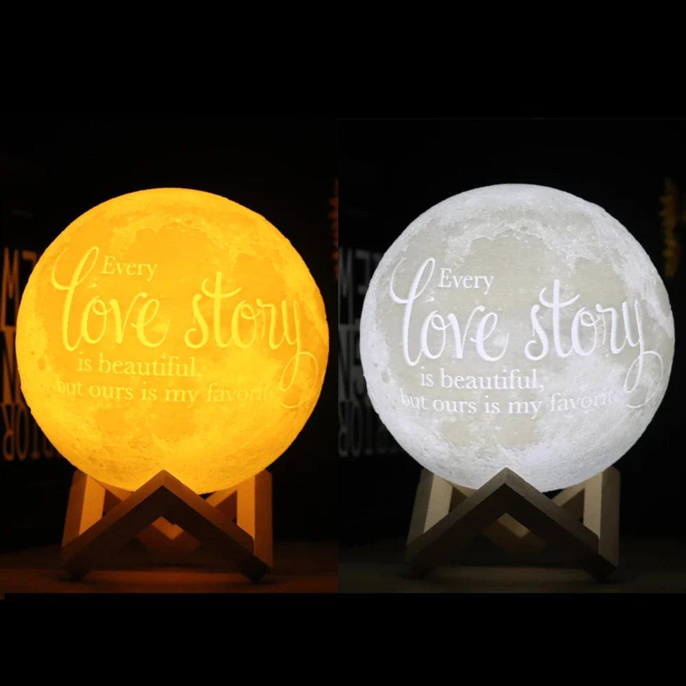 Dropship Photo/Text Custom Moon Lamp Night Light 3D Print Rechargeable Personalized Timing Moon Light Gift for Kids,Girlfriend  ourlum.com   