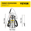 VEVOR Stainless Steel Hand Pump Sprayer for Garden Use