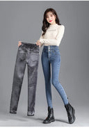 Thermal Winter Thick Fleece High-Waist Warm Skinny Jeans