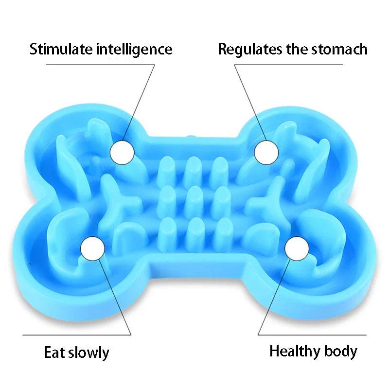 Pet Slow Feeder Bowl: Healthy Rubber Anti-Slip Cat Dog Food Feeding  ourlum.com   