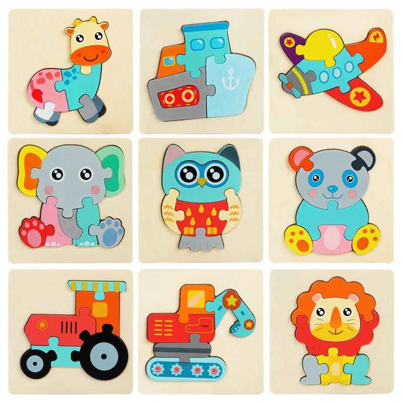 Kids Animal Wood Puzzle: Educational Cognitive Jigsaw Toy for Children  ourlum.com   