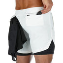 2025 Summer Running Shorts Men 2 in 1 Quick Dry Gym Shorts