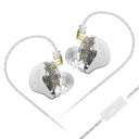 Hybrid Wired In-Ear HiFi Headphones with Noise-Cancelling and Mic - KZ ZEX Pro CA4  ourlum.com CRA silver mic  