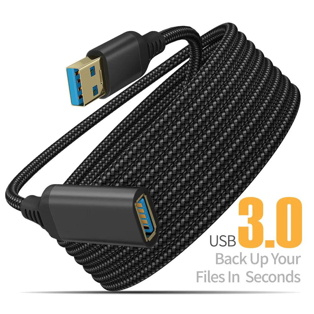 UTHAI USB 3.0 Nylon Braided Male-To-Female Data Cable for High-Speed Transmission  ourlum.com   
