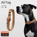 Leather Dog Cat Collar for Apple AirTag Tracker - Pet Anti-lost Accessory  ourlum.com AC38-brown-L  