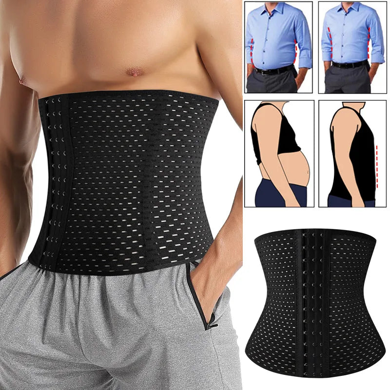 Men's Tummy Control Waist Trainer Corset for Slimming, Fitness & Posture Support