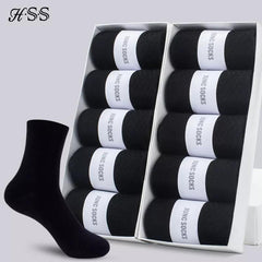 Classic Black Cotton Business Socks Pack: Stylish Comfort for Men