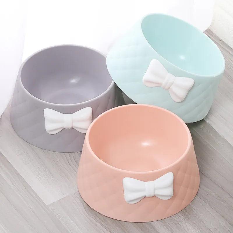 Lovely Bowknot Pet Feeding Bowl: Charming Design, Anti-Skid, Travel-Friendly, Durable & Functional  ourlum.com   