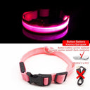 LED Dog Collar: High-Quality Fiber, Three Flash Modes, Visible Nylon  ourlum.com Pink  Button Battery XS  NECK 28-38 CM 