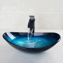 JIENI Tempered Glass Hand Painted Waterfall Spout Tap