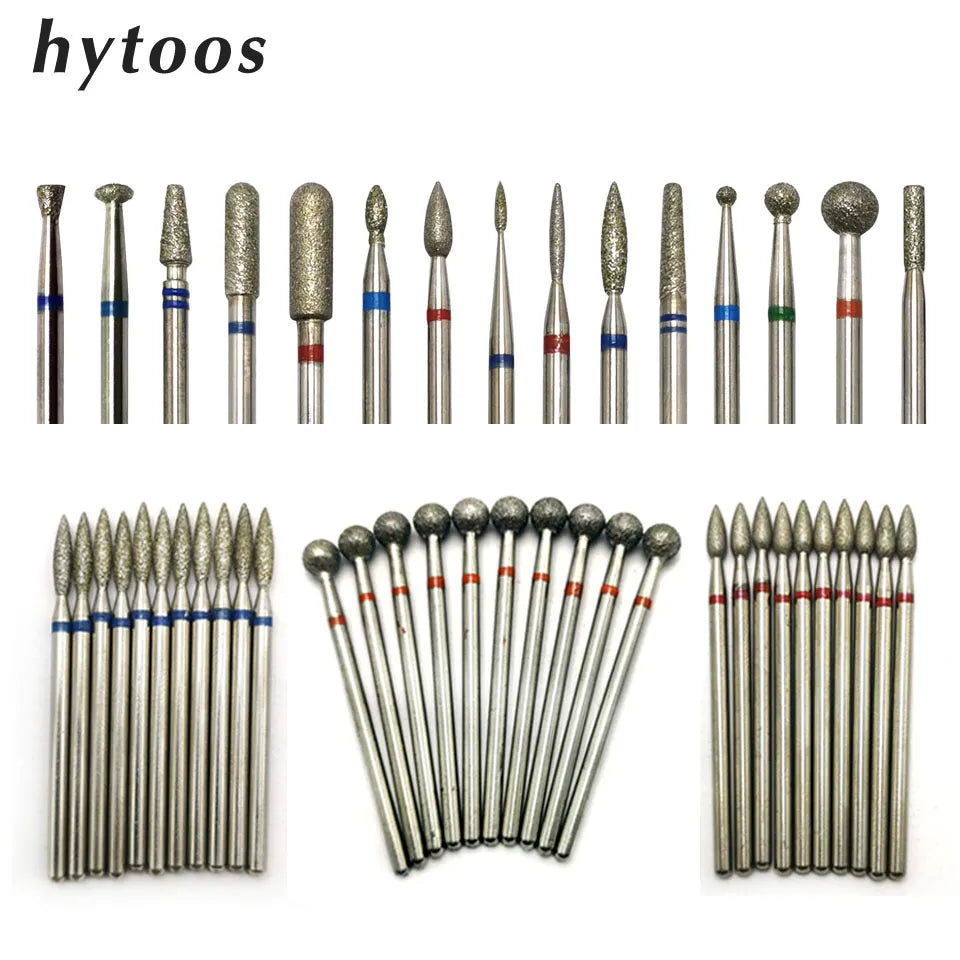 Diamond Nail Drill Bits Set for Professional Manicure - Precision Tools by HYTOOS