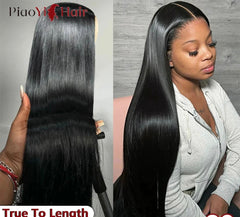 Brazilian Human Hair Lace Front Wig: Premium Remy Straight Wig