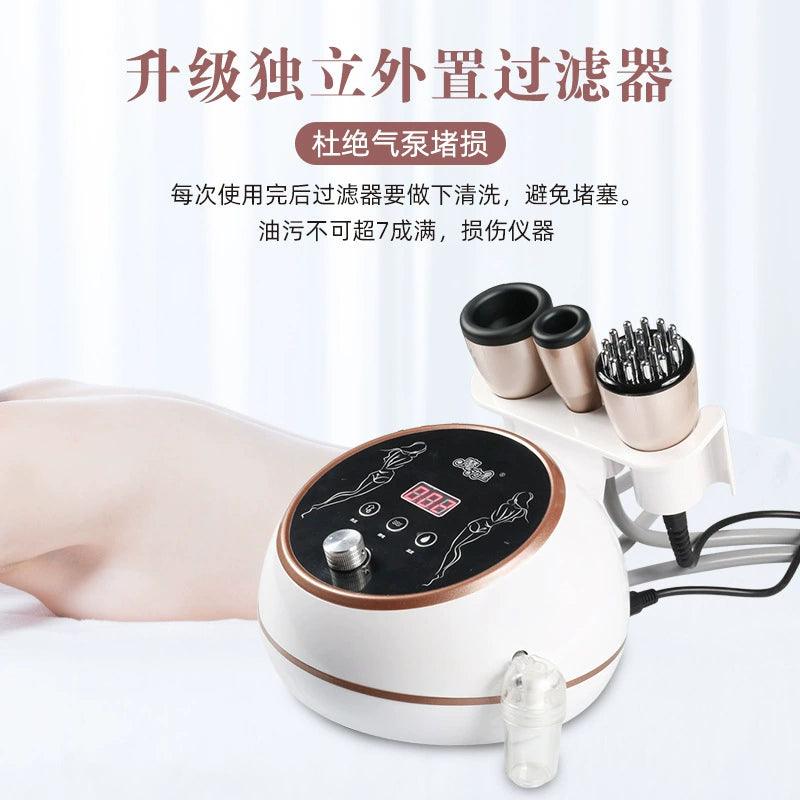 Electric Cupping Gua Sha Scraping Massager Hot Compress Suction and Dredging Meridian Brush Shoulder and Neck Slimming Massage Physiotherapy Health Instrument Beauty Salon