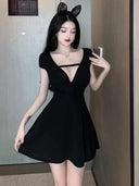 Pure Desire Summer Dress Curvy Women's Low-Cut V-Neck Fashion