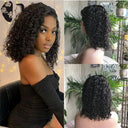 Stylish 10-Inch Bob Deep Wave Lace Wig Premium Human Hair