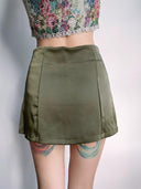 Beran Satin Mini Skirt Chic High-Waisted Streetwear Zipper