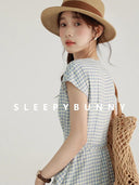 Charming Bunny Gingham Dress Retro Japanese Style Fashion