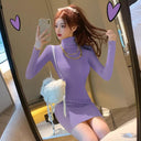 Chic Turtleneck Wool Sweater Korean Style Slim Fit Fashion